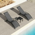 thumbnail image 7 of WALSPORT 3pcs Patio Outdoor Chaise Lounge Chair,Aluminum Pool Chaise Lounge with Side Table,Multi-angle Adjustable Back(Gray), 7 of 7