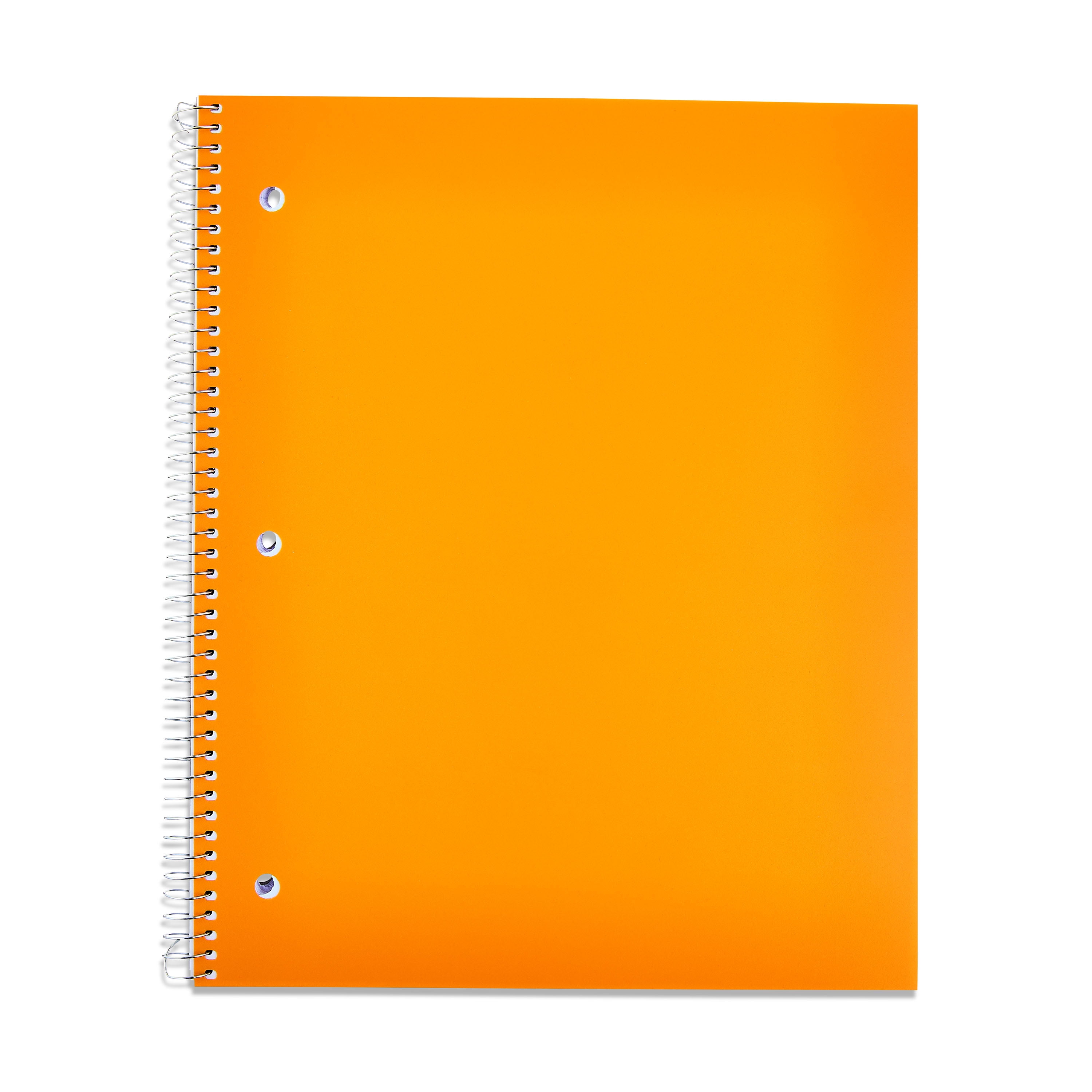 Pen + Gear Wide Ruled Poly 1-Subject Notebook with Inside Pockets, 9" x 11", Orange, 100 Heavyweight Sheets