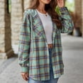 thumbnail image 3 of Camisa de Manga Chaqueta abierta con bolsillo delantero Hombro caído Traje diario vintage para mujer Ygjytge Verde T XXL para Mujer, 3 of 6