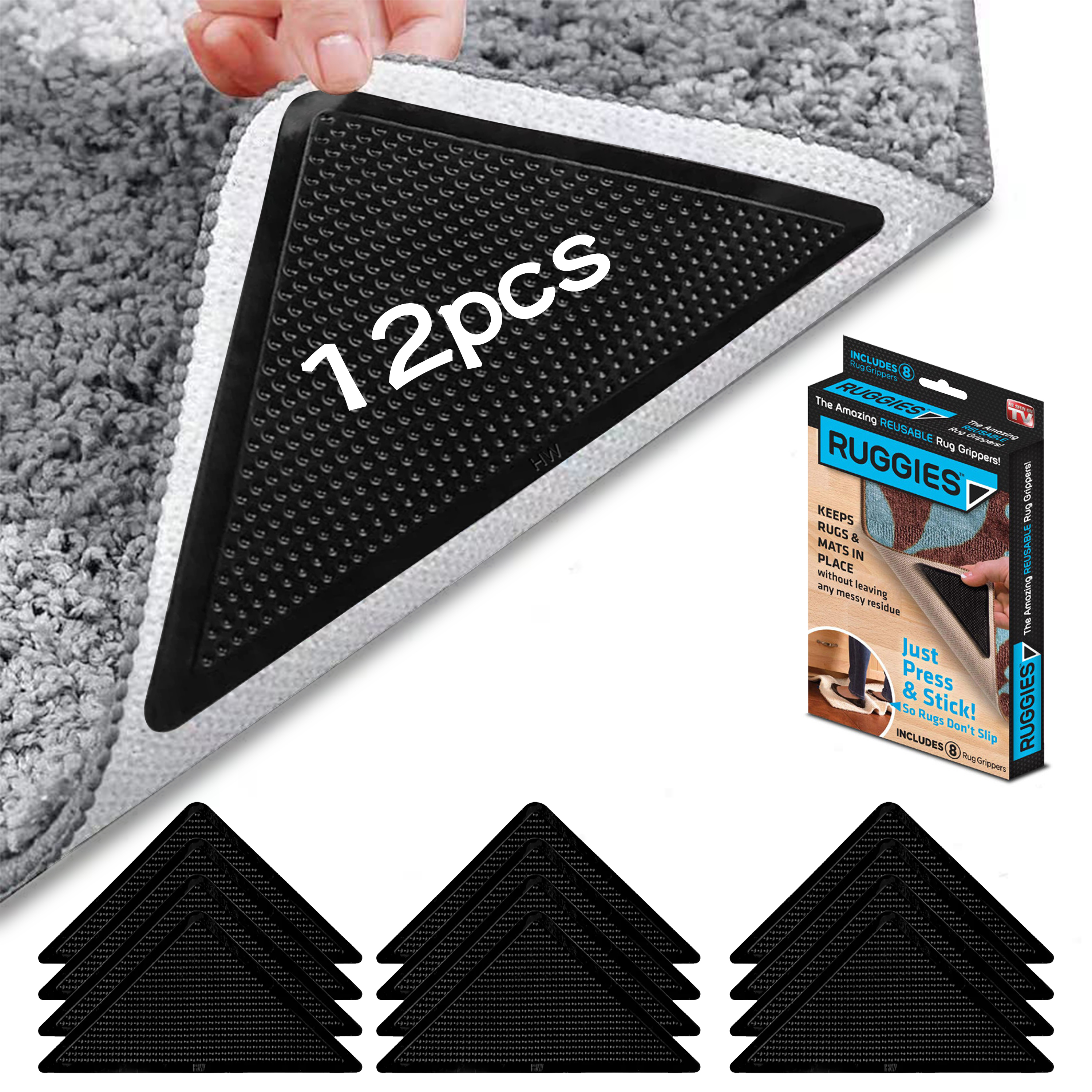 WZCPCV Non Slip Rug Gripper,Reusable Washable Corner Area Carpet Rug