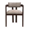 thumbnail image 3 of Noble House Dining Chair with Armrest Set of 2,Polyester Linen Blend Fabric,Espresso, 3 of 8