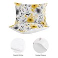 thumbnail image 7 of 3 Pieces King Quilt Set,Spring Watercolor Yellow Gray Flowers Leaves Soft Bedding Sets with 1 Quilt & 2 Pillow Shams,Abstract Plants Summer Bedspread Lightweight Coverlet Comforter for All Season, 7 of 7