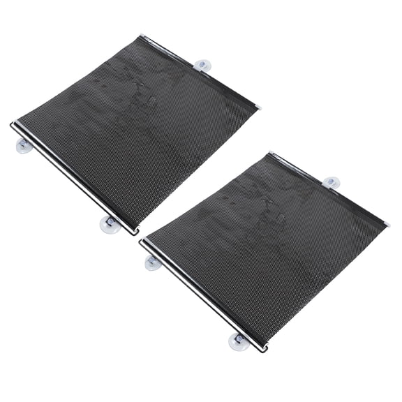 RENACLIPY Black Breathable Suction Cup Window Shades for Home Decor 2Pcs