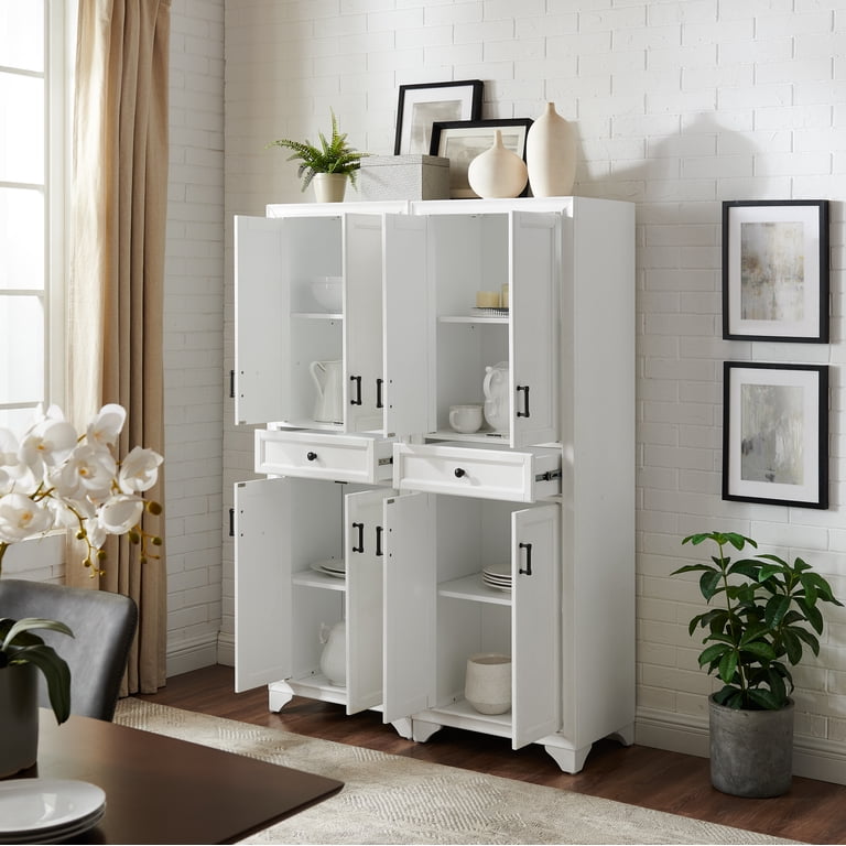 Crosley Furniture Tara 2-Piece Pantry Storage Cabinet Set with