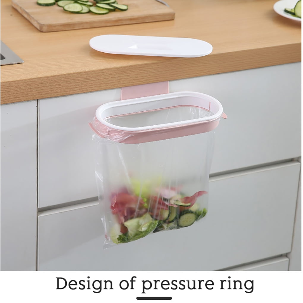 ROBOTGXG Trash Bag Holder with Lid Kitchen Door Hanging