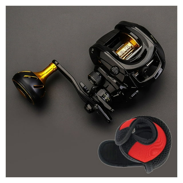 Baitcasting Fishing Reel Dual Brake System 7.0:1 High Speed CNC Extended Handle Knob 8Kg Carbon Fiber Drag Reel Fishing ,Rigid Aluminum Skeletal Frame