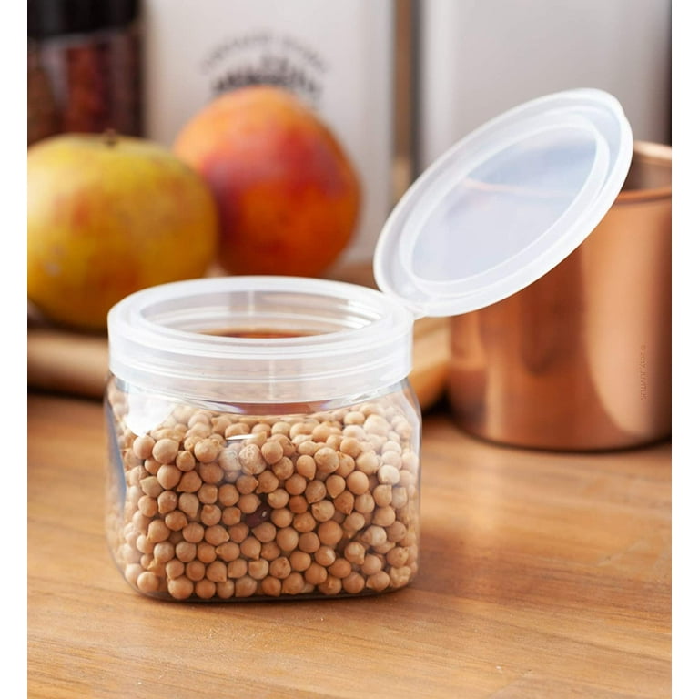 Clear Plastic Low Profile Jar with Natural Clear Flip Top Cap ( 12 Pack), Size: 4 oz