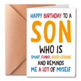 thumbnail image 1 of Tarjeta de cumpleaños PTRUKD con diseño divertido para hijo con sobre, 1 of 6