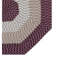 thumbnail image 5 of Better Trends 48" Octagonal Braided Rug 100% Polypropylene Durable and Stain Resistant Reversible Indoor Area Utility Rug, Country Stripe Collection - Burgundy Stripe, 5 of 5