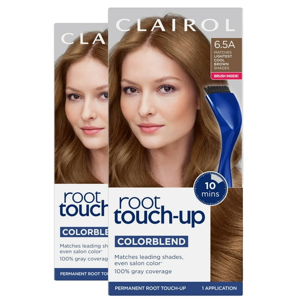 Tinte para el cabello Clairol Root Touch-Up Nice'n Easy, 6.5 A, marrón claro y frío