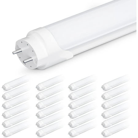 

SHINESTAR 24 Pack T8 LED Bulbs 4 Foot 18W 5000K Daylight Frosted Cover Dual-end Ballast Bypass Type B T8 T10 T12 Fluorescent Light Bulbs Replacement 2 pin G13 Base