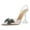 Transparent, variant on Women Chic Studded Bows Elastic Strap Slingback Pumps Slip On Pointy Toe Mid Heels Party Dress Shoes Size 10 Multi