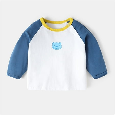 

FZM Christmas Kids Children Toddler Baby Boys Girls Long Sleeve Cotton Cute Cartoon Animals Patchwork T Shirt Blouse Tops Outfits Clothes