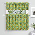 thumbnail image 2 of Kitchen Curtains 36 Inch Short - 3 Panel Set, Boho Sunflower Butterfly Floral Print, Rod Pocket Window Curtain for Rustic Farmhouse, Country Vintage Summer Decor, Easy Wash, 2 of 6