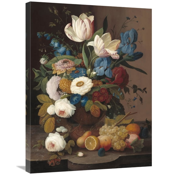 Global Gallery's 'Still Life, Flowers, and Fruit' by Severin Roesen Stretched Canvas Wall Art