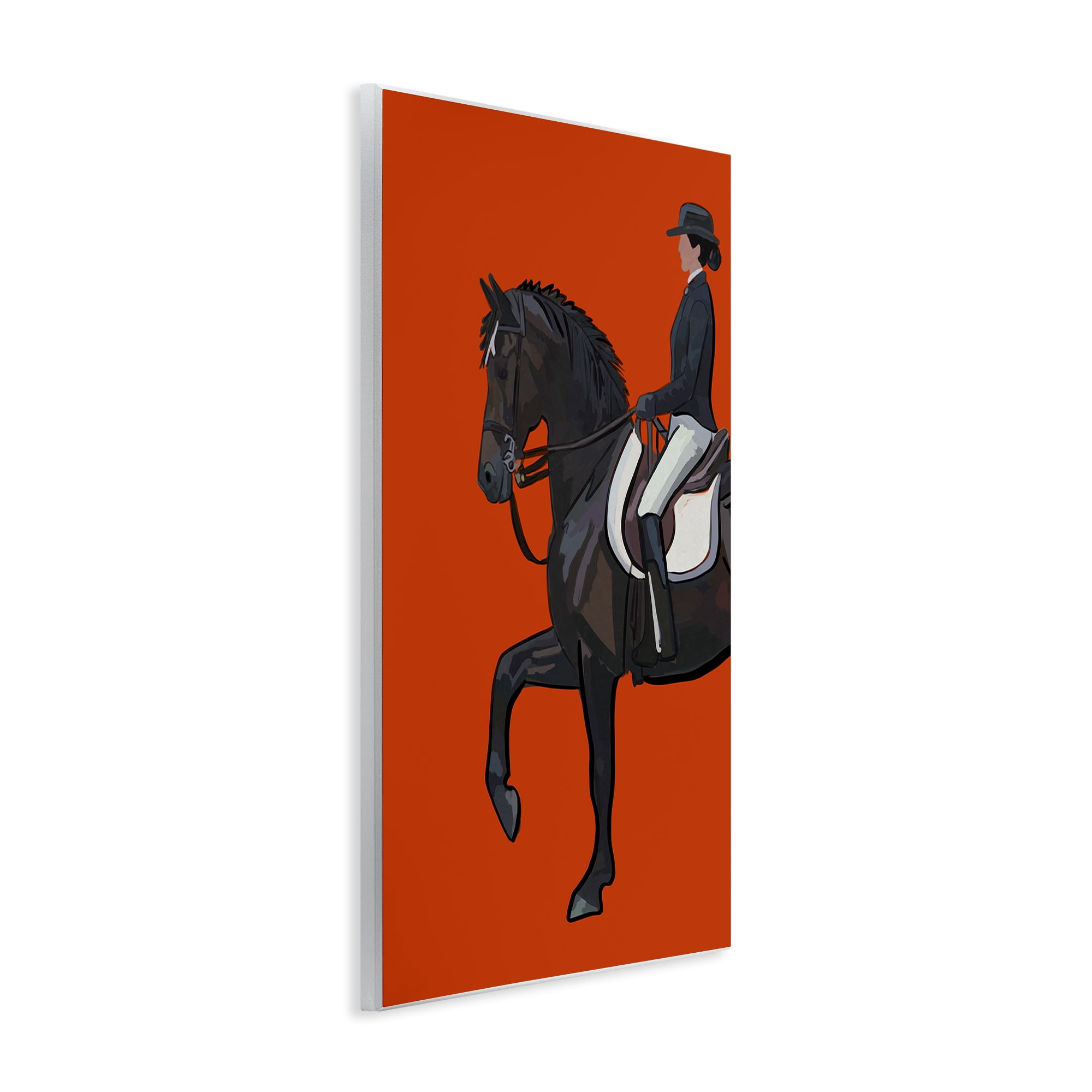 Stupell Industries Jockey & Horse on Orange Sports Painting Unframed Art Print Wall Art, 10 x 15