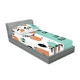 thumbnail image 2 of Ambesonne Animal Fitted Sheet & Pillow Sham Set, American Sloth Tribe, Twin, Multicolor, 2 of 2