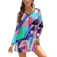 thumbnail image 1 of Geometric Colors Square Neck Dress Cute Loose Print Dresses Elegant Beach Party Dress Colors Geometric Diagonal Pattern Memphis, 1 of 5