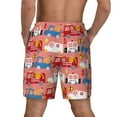 thumbnail image 4 of Balery Cartoon with Traffic Elements Mens Swim Trunks Swim Shorts for Men Quick Dry Inseam Beach Shorts with Compression Liner Pocket-XX-Large, 4 of 9