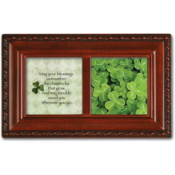 Irish Blessing Petite Woodgrain Music Box Plays "Irish Lullaby"