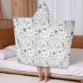 thumbnail image 5 of Baseball Football Pattern Hooded Bath Towel，50"x30" for Ages 3 To 12 Kids, Quick Dry Lightweight Soft Microfiber Hood Beach Towel Cover Up for Kids, 5 of 7