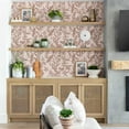 thumbnail image 4 of S4Sassy Removable Nature-inspired Waterproof Wall Wrap, Wallcover, Soft Watercolor Wildflowers Contact Paper for Walls, Cabinets, Dresser, Self Adhesive Vinyl Wallpaper Roll- Brown (25"x120"), 4 of 9