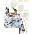 thumbnail image 2 of Blue Botanical Table Cloth, Waterproof Tablecloth for Rectangle Tables, Spring Floral Watercolor Leaf Reusable Washable Fabric Table Cover for Restaurant Kitchen Dining Tables 54"x108", 2 of 9