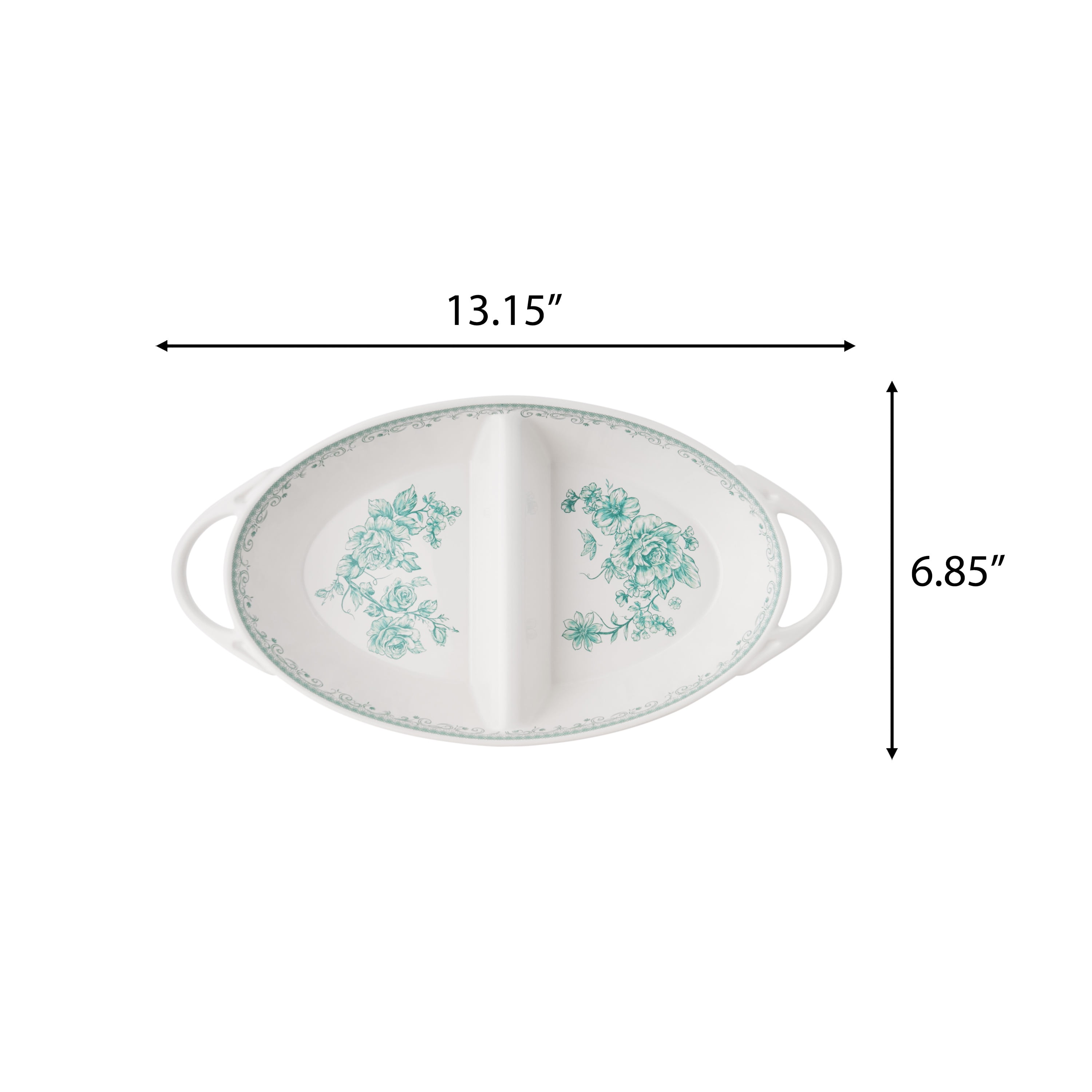 The Pioneer Woman Agatha Stoneware Divided Server, Green