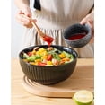 thumbnail image 5 of Large Serving Bowls Set of 2, 60 Oz Porcelain Salad Bowl 8 Inch for Kitchen Dining,Elegant Ribbed Ceramic Dishes for Party,Soup,Pho,Pasta,Cereal,Fruit - Dishwasher & Microwave Safe, Black, 5 of 6