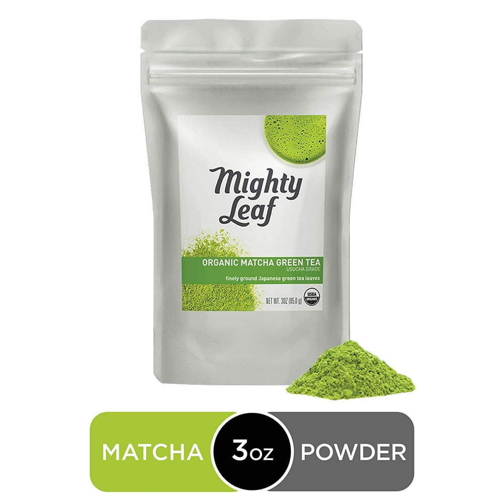 Mighty Leaf Organic Matcha Green Tea Powder, 3 Ounce Pouch Green Tea Matcha Powder in Bulk