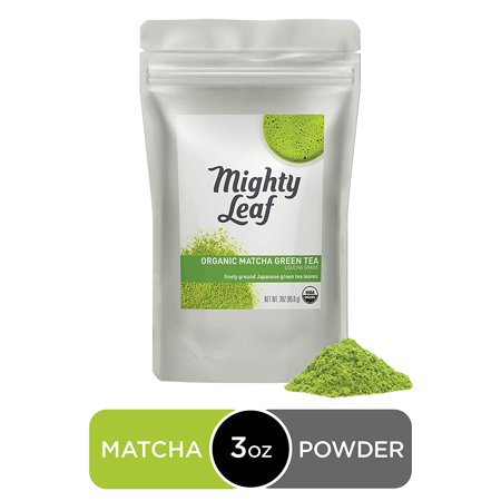 Mighty Leaf Organic Matcha Green Tea Powder, 3 Ounce Pouch Green Tea Matcha Powder in Bulk, Whisk Into Hot Water for a Creamy Green Beverage, Makes a Delicious Iced Tea