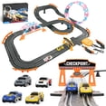 thumbnail image 1 of 2-in-1 Slot Car Race Track Sets - Electric Race Car Track with 4 High-Speed Racing Cars, Dual Racing Game Lap Counter Circular Overpass Tracks, Remot, 1 of 9