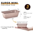 thumbnail image 3 of HONGBAKE Mini Loaf Pan for Baking Bread, Nonstick Small Banana Bread Tins Set of 3, 6 x 3.3 x 2 In Tiny Carbon Steel Meatloaf Pan - Rose Gold, 3 of 8