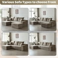thumbnail image 6 of Wiilayok 107" Cloud Sectional Sofa with 1 Ottoman,Modern Minimalist Upholstered Couches,Oversized Boneless Comfort U Shaped Sofa for Living Room,Deep Seat Corner Couch,Brown (Plush Corduroy Fabric), 6 of 7