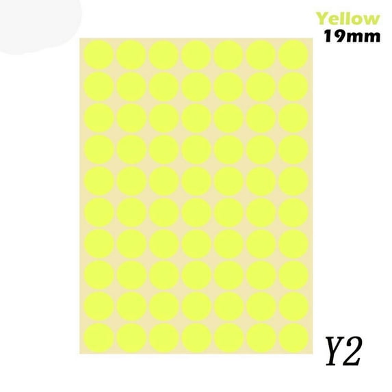 Craft DIY Mix Color Round Gift Tags Coloured Dot Paper Sticker Stickers Adhesive Label Sealing Label 19MM YELLOW