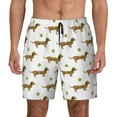 thumbnail image 3 of Uemuo Dachshund Going To Play Tennis Pattern Mens Swim Trunks Quick Dry Board Shorts with Mesh Lining, Stretch Beach Shorts Quick Dry No-Chafing Board Shorts-Small, 3 of 9