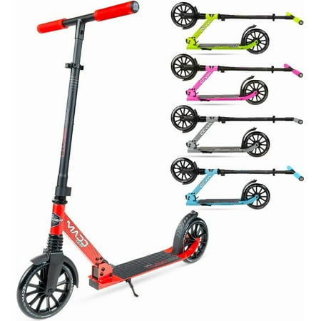 Large Folding Kick Scooter for Adults and Teens – Adjustable Handlebar – Big 200mm Wheels – Lightweight Durable Folding Frame – 220lbs Capacity – Madd Gear Metro 200 / Metro Cruise 250