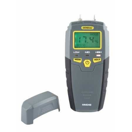 General Tools Pin-Type Moisture Meter, Backlit LCD Display