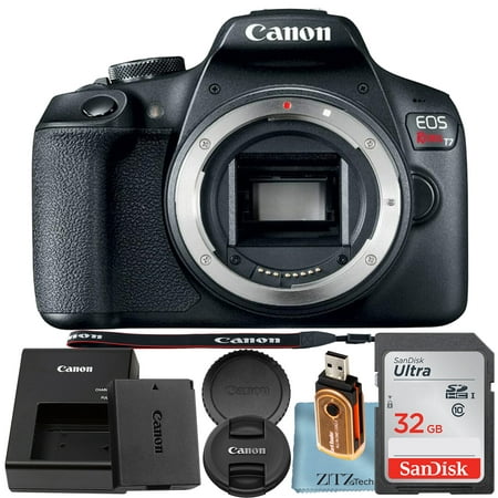 Image of Canon EOS Rebel T7 DSLR Camera (Body Only) 24.1MP CMOS Sensor with SanDisk 32GB Memory Card + ZeeTech Accessory Bundle