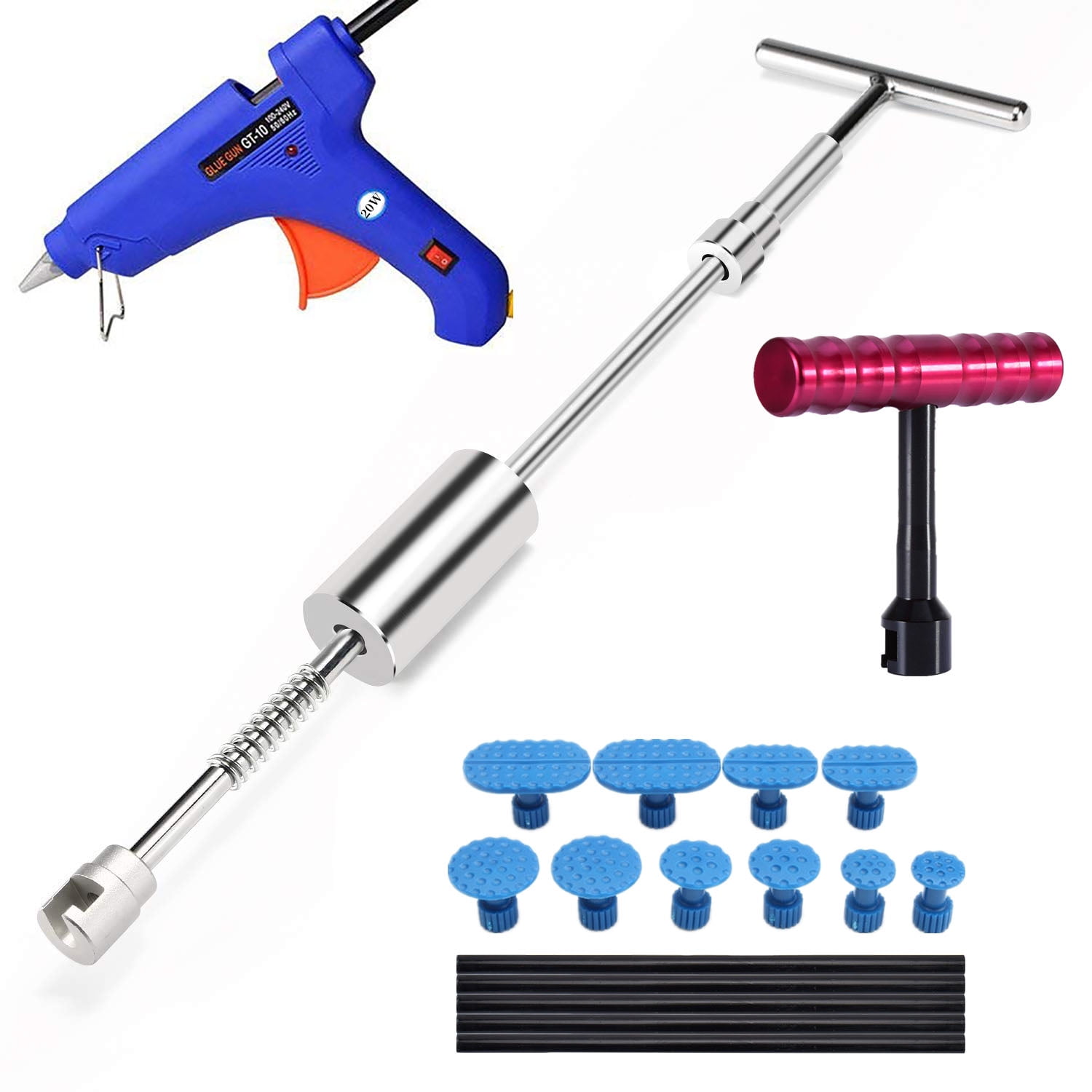 Paintless Dent Repair Removal Tools, Auto Dent Puller Automotive 2in1