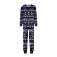 thumbnail image 5 of Yuaguia Christmas Family Matching Pajamas Set, Long Sleeve Tree Snowflake Fair Isle Tops Blue Plaid Pants, Holiday Sleepwear Loungewear Sets for Men Women Kids Baby, 5 of 6
