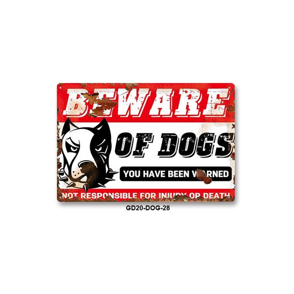 Señal de advertencia Beware of Dogs, PVC, 10 unidades/lote