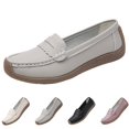thumbnail image 2 of CPNG Women's Casual Soft Genuine Leather Flats Shoes Slip On Lightweight Tendon Sole Casual Shoes Loafers Slip-Ons Softsole Driving Walking Boat Shoes, 2 of 5
