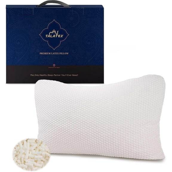 Talatex Talalay 100% Natural Adjustable Latex Pillow with Shredded Foam & Tencel Cover - Pressure Relief, King Size