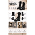 thumbnail image 6 of Girls Combat Boots, Lace-Up Mid-Calf Riding Boots with Side Zipper and Lug Sole, Little/Big Kids, 6 of 6