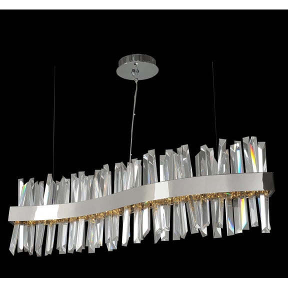 030250-010-Allegri Lighting-Glacier - 42 Inch 41W LED Wave Island   Glacier - 42 Inch 41W LED Wave Island