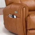 thumbnail image 2 of MCombo Large Lay Flat Dual Motor Power Recliner Chair, Infinite Position Sleep Recliner for Living Room, Faux Leather, Saddle Brown, 2 of 9