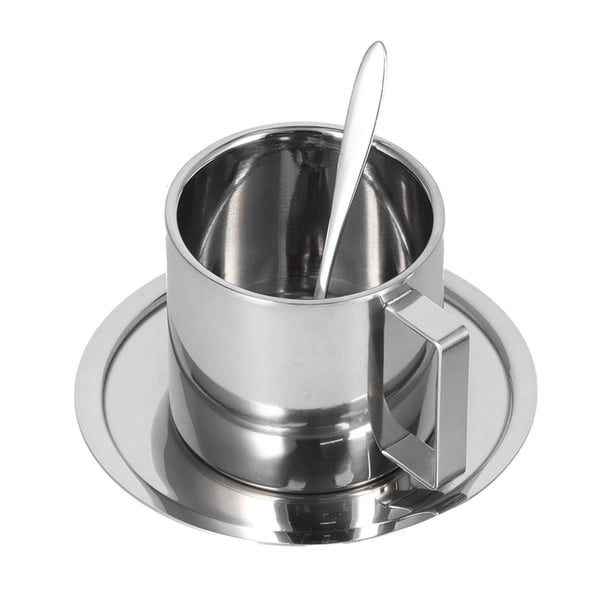 Taza De Café De Acero Inoxidable, 3 Piezas/Juego De Tazas De Café Aisladas De Doble Pared Tazas De Café De Metal Tazas De Café Expreso De Acero