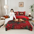 thumbnail image 4 of Castle Fairy 3-Piece Queen Size Comforter Set - Red Bell Christmas Print, 4 of 8
