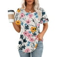 thumbnail image 2 of PVCS Womens Tops Fashionable Women's Casual Short Sleeved Loose Round Neck Printed Top, 2 of 7